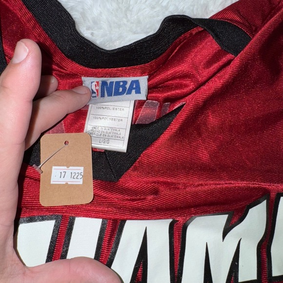 Miami Heat Shaquille Oneal 32 Basketball Jersey Red Black Mens L G - Picture 2 of 3